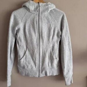Lululemon Scuba Hoodie Heathered Gray Silver Full Zip Cotton Fleece 6 W4AWNS